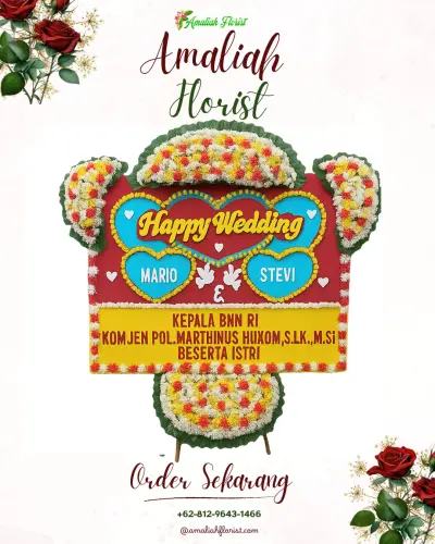 Karangan Papan Bunga Pernikahan di Pagentan
